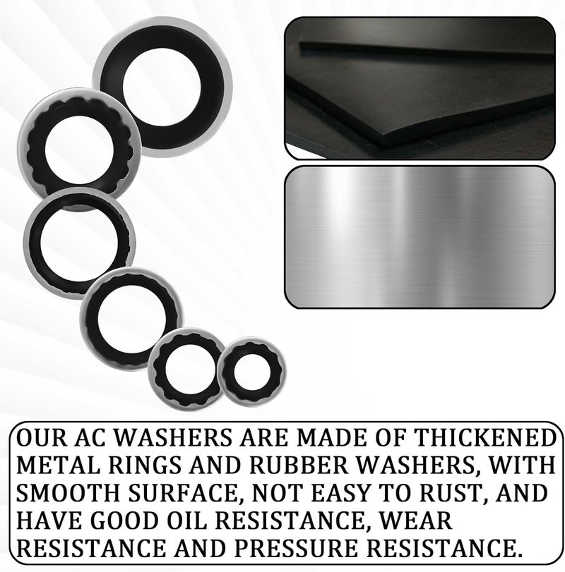 Hirificing 45PCS AC Gasket Sealer AC O Ring Seal Kit A/C Compressor Gasket O-Ring Port Seal Washer Kit Seal Gasket Assortment for Fixing Car Air Conditioning Compressor,Bumper,Door Panel,Cooling Pump - Image 3